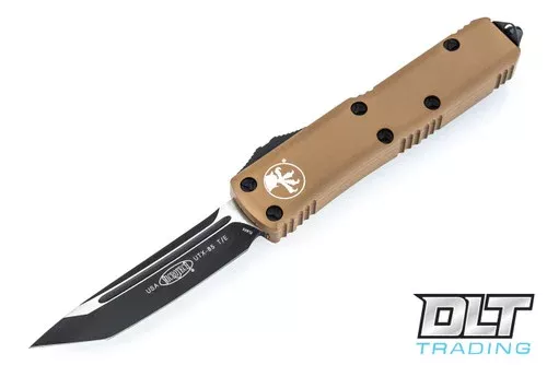Microtech 233-1TA UTX-85 T/E – Tan Handle – Black Blade