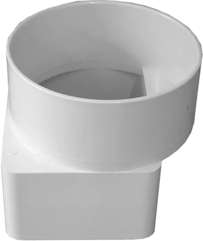 PVC Offset Downspout Adapter, 3 x 4 x 4 In.