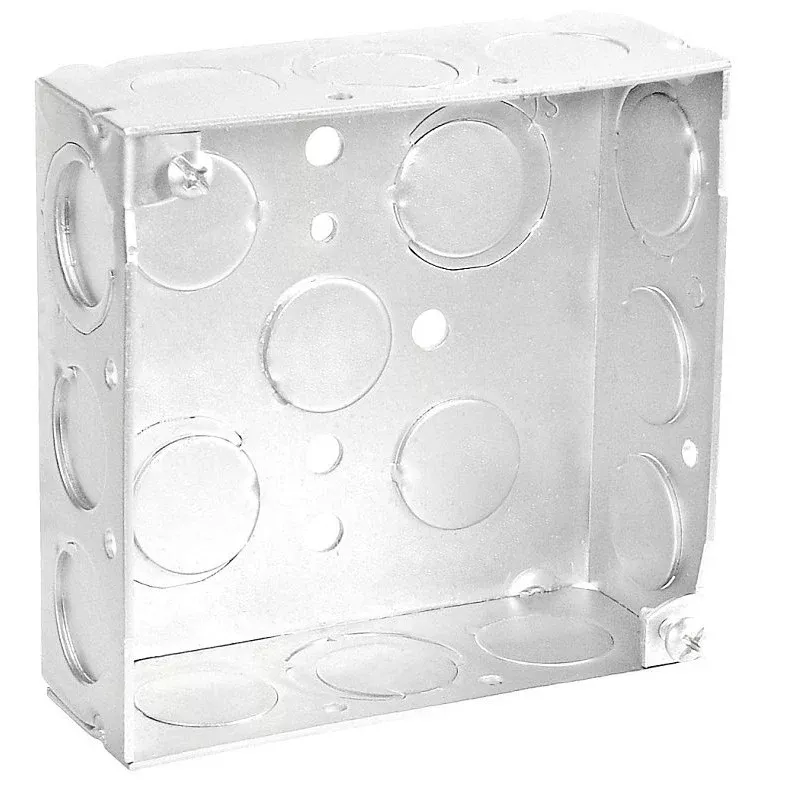 Southwire 52151-S-UPC Junction Box, 17-Knockout, 1/2, 3/4 in Knockout, Steel, Silver, Galvanized